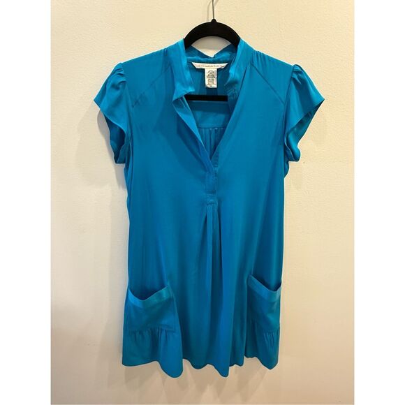 Rare DVF Archive Find: Vibrant Cerulean Blue Silk Tunic Dress - Size 8 - Picture 6 of 11